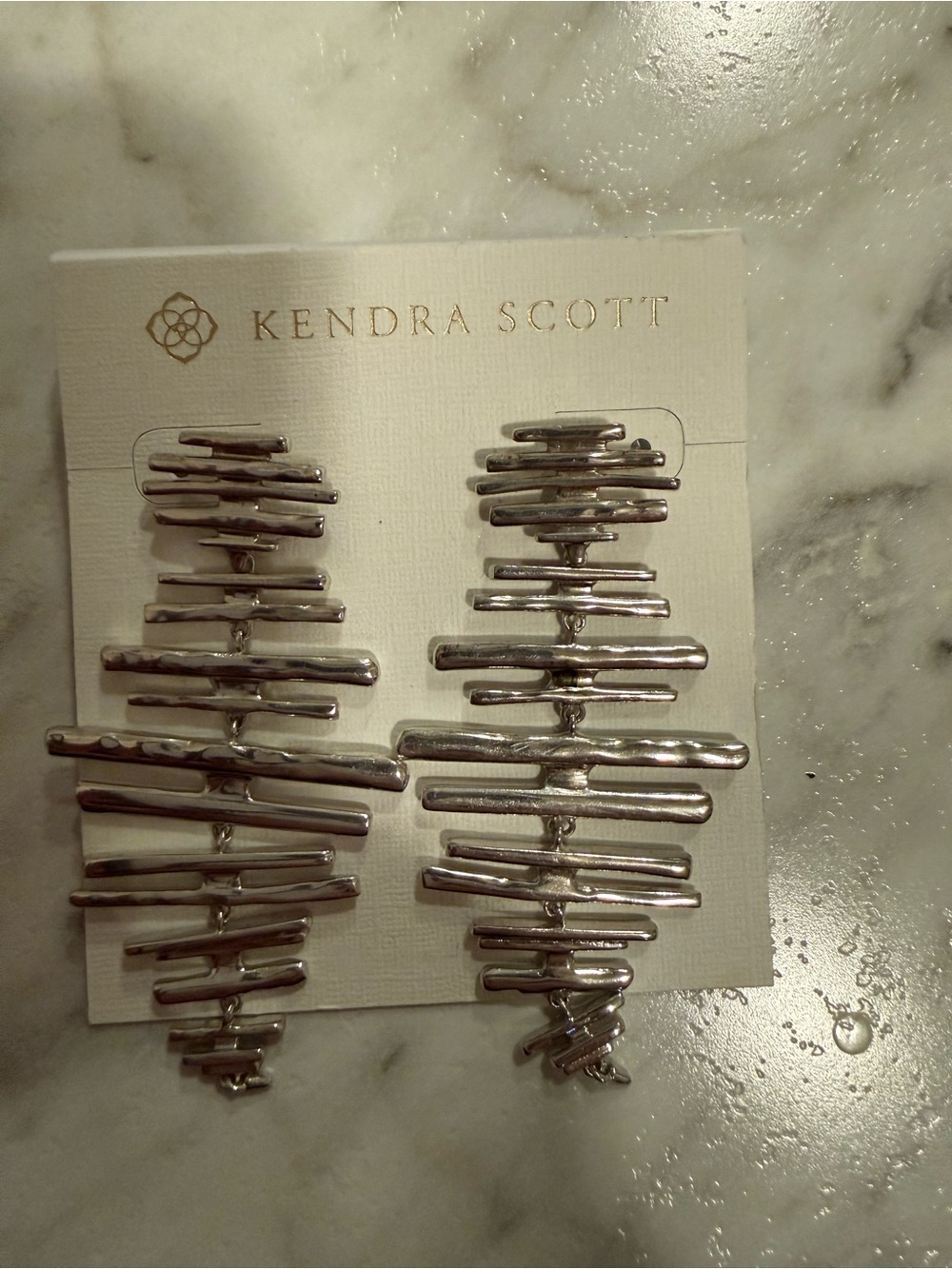 Kendra Scott Silver Stacked Bar Cascade Earrings